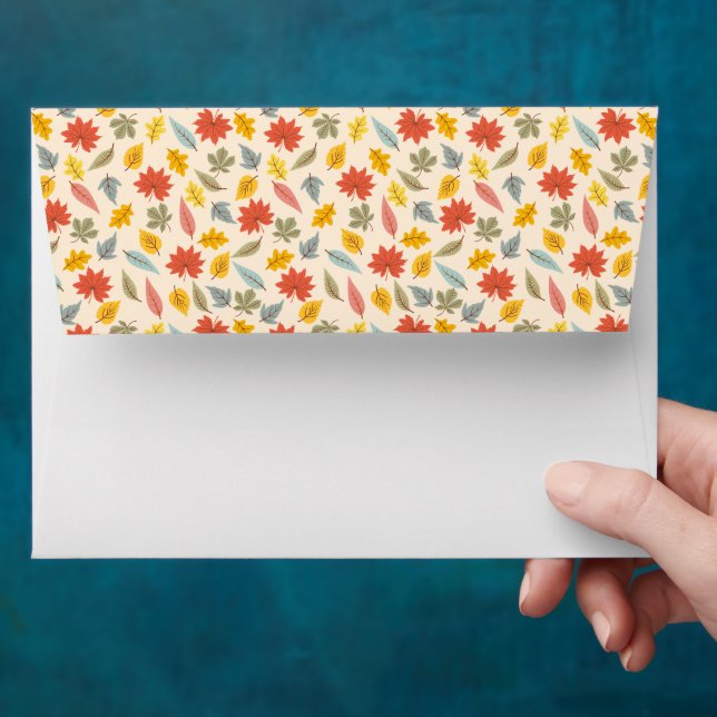 Colorful Leaf Fall Pattern Envelope (Hand)