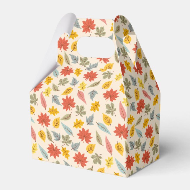 Colorful Leaf Fall Pattern Favor Boxes (Front Side)