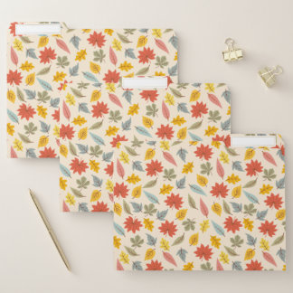 Colorful Leaf Fall Pattern File Folder