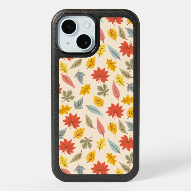 Colorful Leaf Fall Pattern iPhone 15 Case (Back)