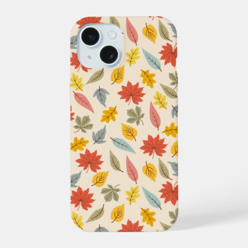 Colorful Leaf Fall Pattern iPhone 15 Case