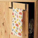 Colorful Leaf Fall Pattern Kitchen Towel