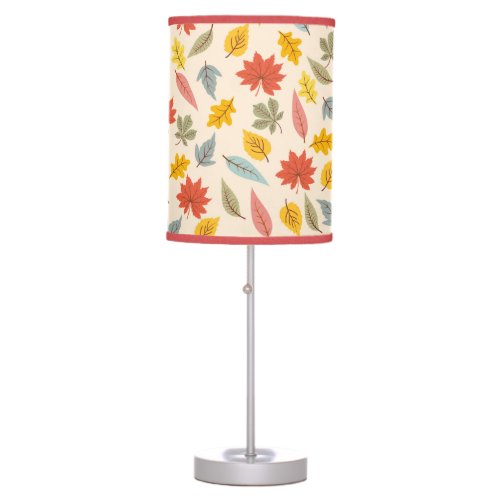 Colorful Leaf Fall Pattern Table Lamp