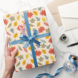Colorful Leaf Fall Pattern Wrapping Paper