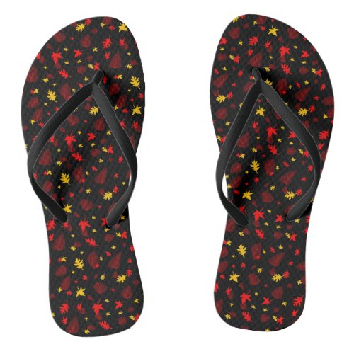 Colorful Leaf Flip Flops