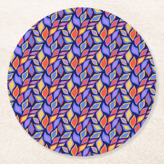 Colorful Leaf Pattern Paper Coasters