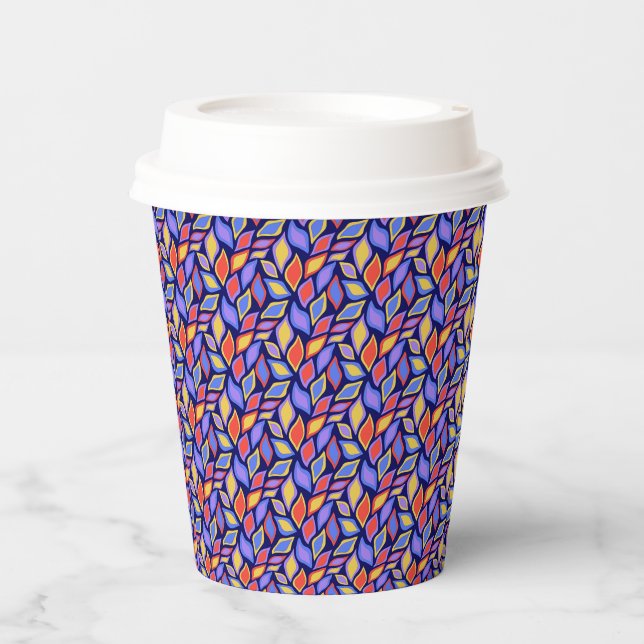 Colorful Leaf Pattern Paper Cups (Front)