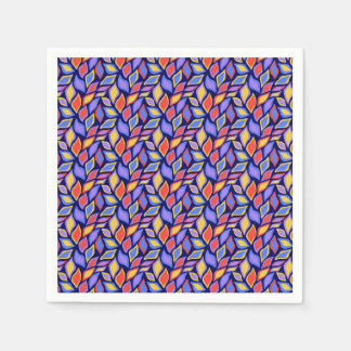 Colorful Leaf Pattern Party Napkin