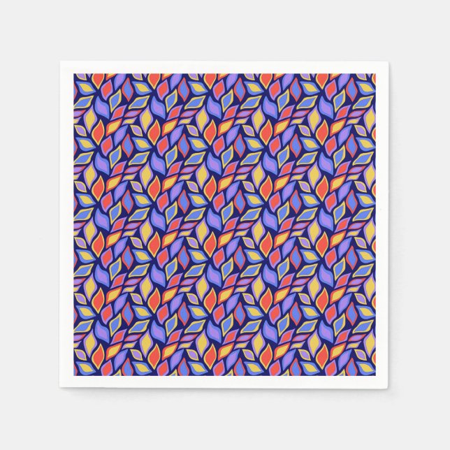 Colorful Leaf Pattern Party Napkin (Front)