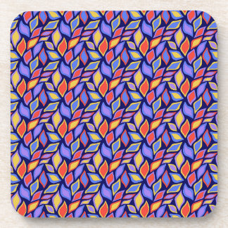 Colorful Leaf Pattern Plastic Coaster