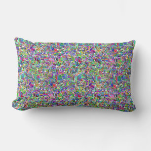 Colorful Leaf Pattern Reversible Boho Throw Pillow