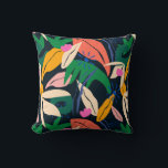 Colorful leaf pattern, vibrant throw pillow<br><div class="desc">Colorful leaf pattern,  vibrant and alive.</div>