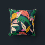 Colorful leaf pattern, vibrant throw pillow<br><div class="desc">Colorful leaf pattern,  vibrant and alive.</div>