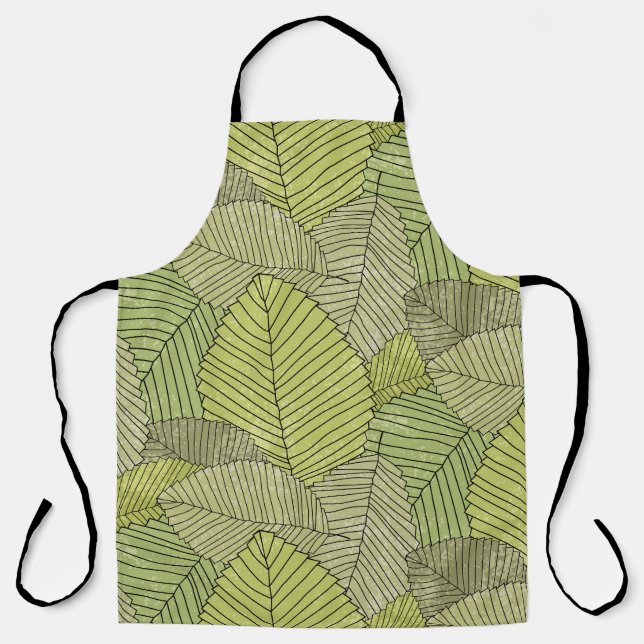 Colorful Leafs Pattern Design Apron (Front)