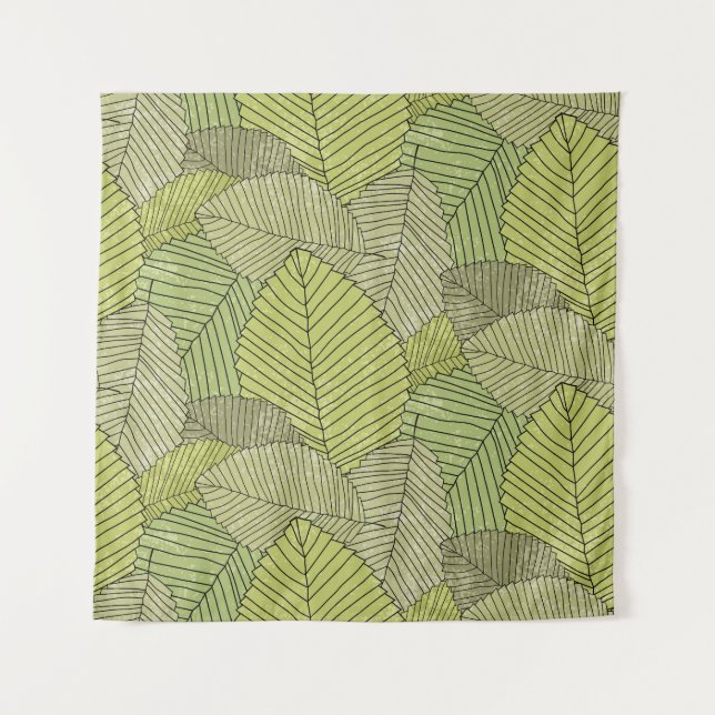 Colorful Leafs Pattern Design Tapestry (Front)