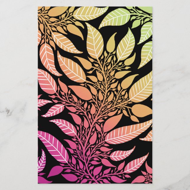 Colorful Leafy Design Soap Wrap Paper Sheet (Front)