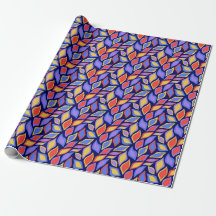 Colorful Leafy Pattern Wrapping Paper