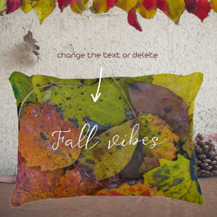 Colorful leaves after rain accent pillow