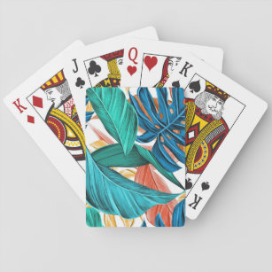 Colorful Leaves Artwork  Playing Cards