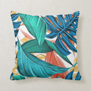 Colorful Leaves Artwork Throw Pillow