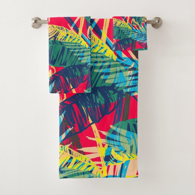 Colorful Leaves Bath Towel Set (Insitu)