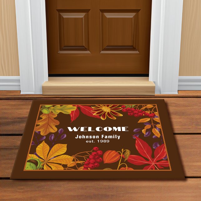 Colorful Leaves Berries Botanical Fall Doormat (Creator Uploaded)