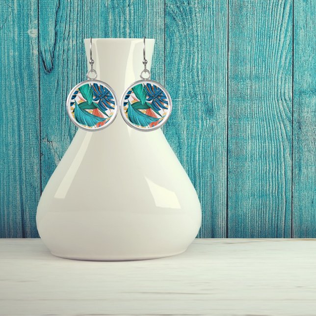 Colorful Leaves Botanical Artwork  Earrings (Creator Uploaded)