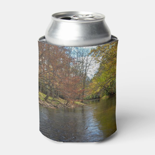Colorful Leaves Fall Reflections on Autumn Stream Can Cooler (Can Front)