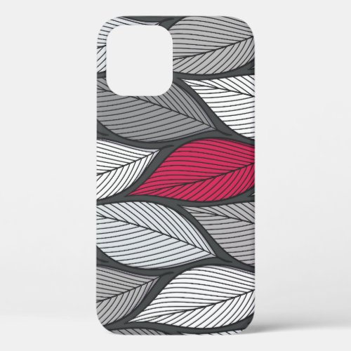 Colorful leaves hand_drawn seamless pattern iPhone 12 case