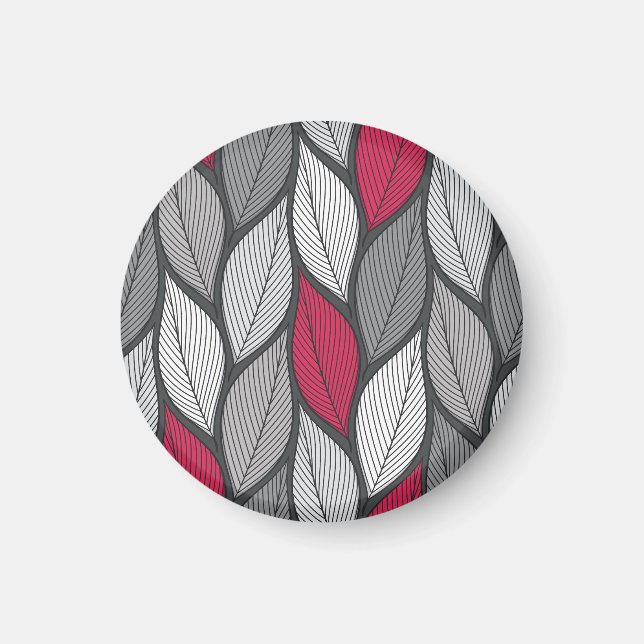 Colorful leaves: hand-drawn seamless pattern. magnet (Front)