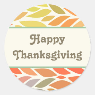 Colorful Leaves Happy Thanksgiving Sticker