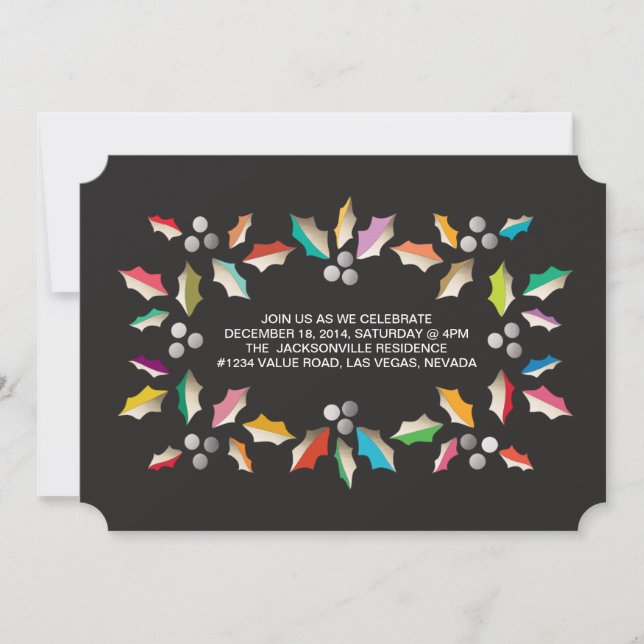 colorful leaves holiday party invitation (Front)