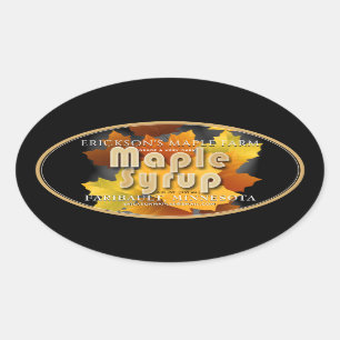 Colorful Leaves Maple Syrup Fully Editable Oval Oval Sticker