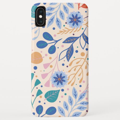 Colorful Leaves Modern Foliage Pattern iPhone XS Max Case