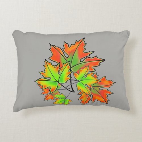 Colorful leaves Multicolored Maple Leaves Accent Pillow