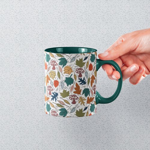 Colorful Leaves Mushrooms Fall Mug