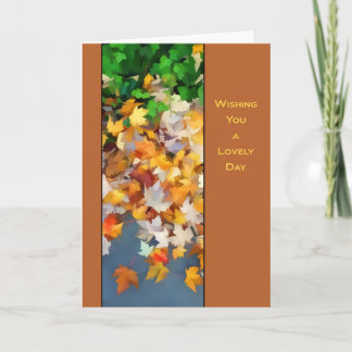 Colorful leaves of Fall Holiday Card