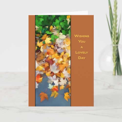 Colorful leaves of Fall Holiday Card
