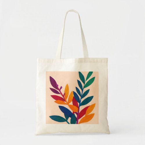 Colorful Leaves painting minimalist Tote Bag