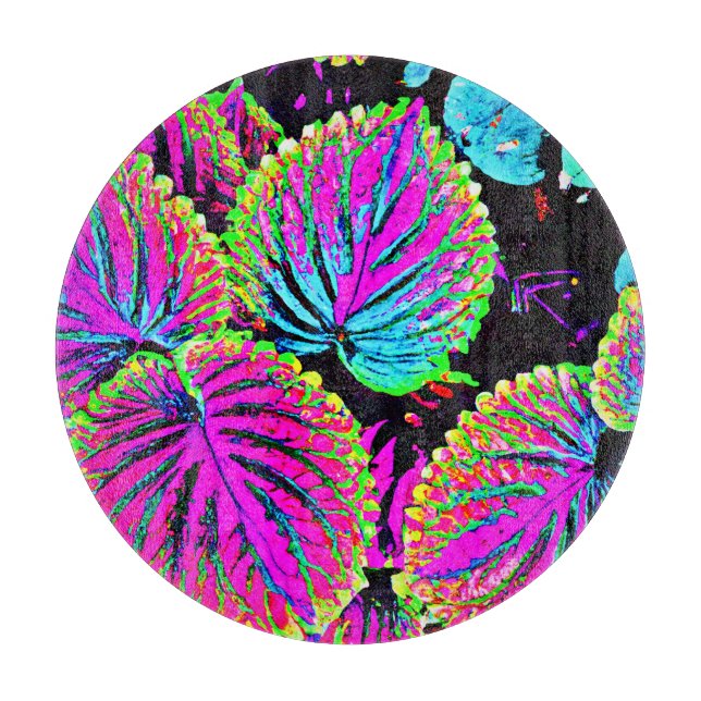 Colorful Leaves Pattern Cutting Board (Front)