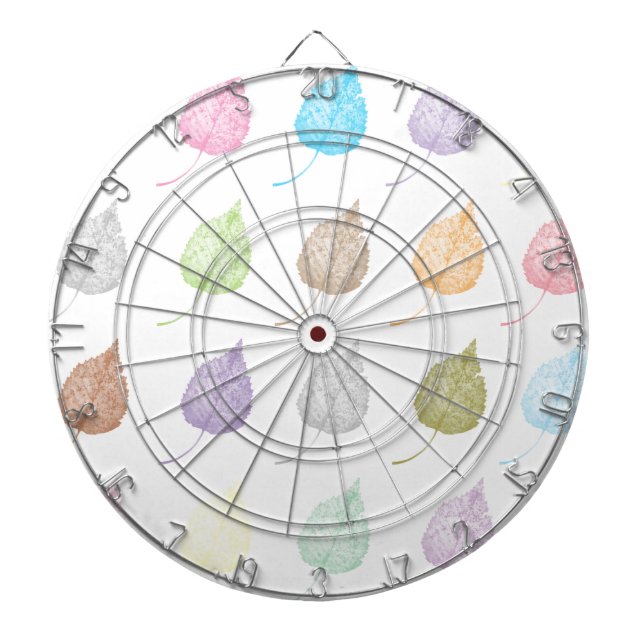 Colorful leaves pattern dart board (Front)