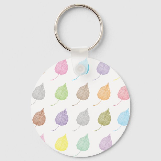 Colorful leaves pattern keychain (Front)