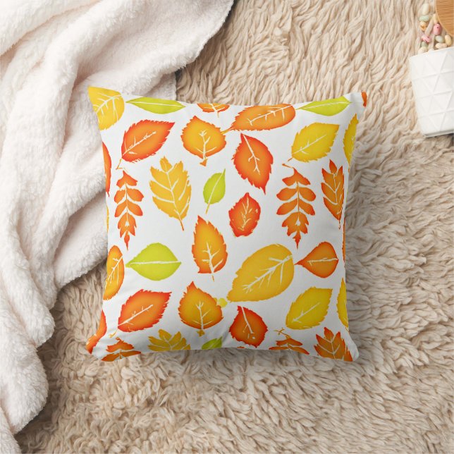 Colorful Leaves Pattern Throw Pillow (Blanket)