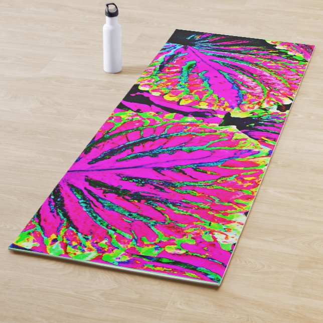 Colorful Leaves Pattern Yoga Mat (In Situ)