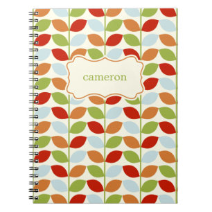 Colorful Leaves Personalized Notebook - Blue