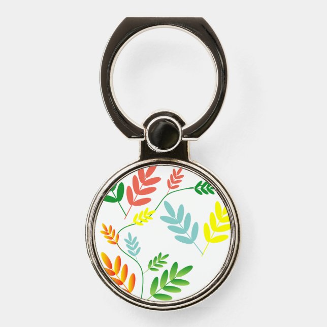 Colorful leaves phone ring stand (Front)