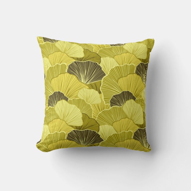 Colorful leaves: seamless olive pattern. throw pillow (Front)
