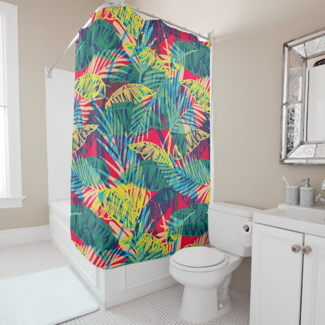 Colorful Leaves Shower Curtain (In Situ)