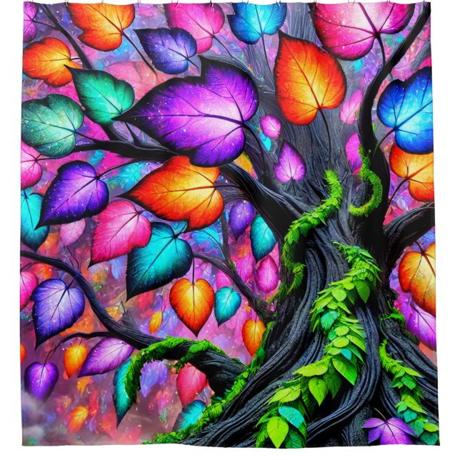 Colorful Leaves Shower Curtain (Front)