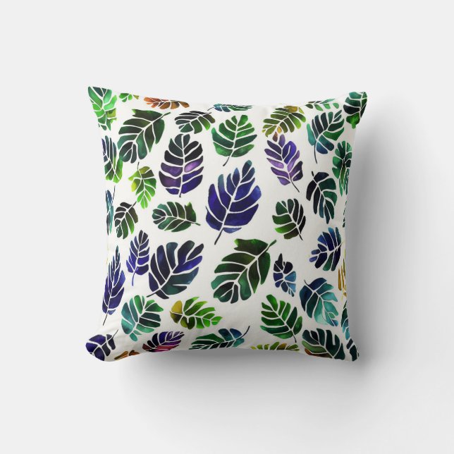 Colorful Leaves Throw Pillow (Front)